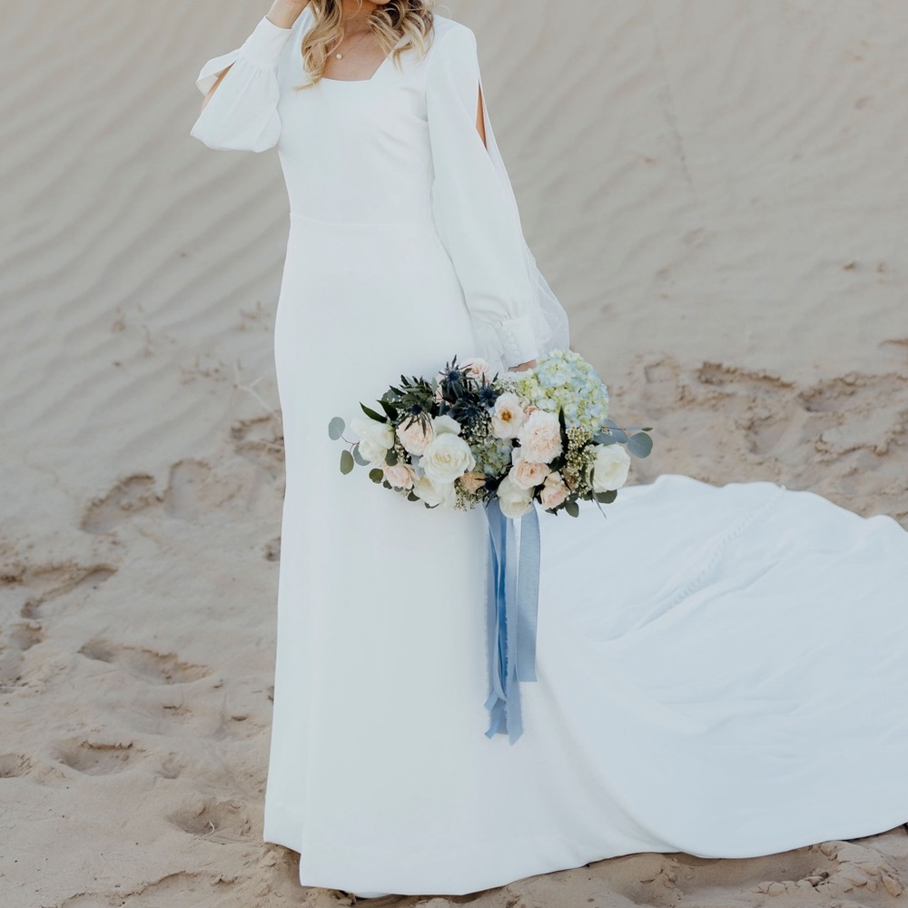 Beautiful simple long sleeve wedding dress